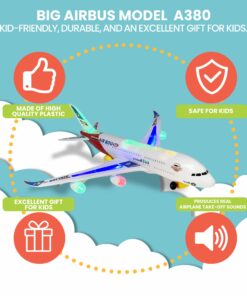 Kidsthrill Kids Airplane Toy, Bump & Go Technology, Toy Airplane With Flashing Colorful Lights Music & Airplane Sounds, Toddler Toys For Boys & Girls Gifts age 3 4 5 6 7 8 9 10 11 12 years old A380 23 71dJ2IVGPoL