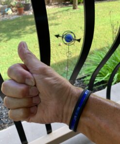 TheAwristocrat 3 Pack of Thin Blue Line Rubber Wristband Silicone Bracelet to Support Law Enforcement Adult (8" 202mm) 9 71dJqdth0nL