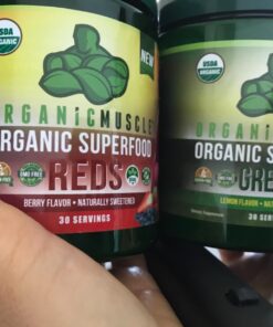 Organic Muscle Super Reds Powder - Organic Greens and Reds Superfood Powder with Organic Acai Berry, Pomegranate & Cranberry for Natural Energy & Metabolism Boost - Vegan & Non-GMO, 30 Servings Acai Berry Reds 30 Servings (Pack of 1) 42 71dMNZOLlYL
