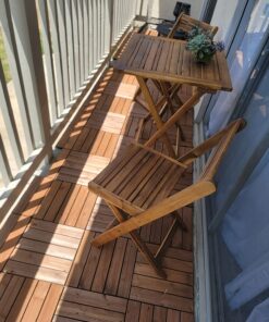 Yaheetech 27PCS Interlocking Patio Deck Tiles 12 x 12in Wood Floor Tiles Outdoor Flooring for Patio Garden Deck Poolside Brown Brown-straight 41 71dMU4rCdVL