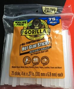 Gorilla Hot Glue Sticks, Mini Size, 4" Long x .27" Diameter, 75 Count, Clear, (Pack of 1) Mini Size 4" Standard Packaging 29 71dMWP2zckL