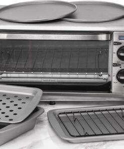 G & S Metal Products Company OvenStuff Personal Size 6-Piece Toaster Oven Set-Non-Stick Baking Pans, Easy to Clean and Perfect for Single Servings, Silver 42 71dMlHgjqkL