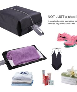 YAMIU Travel Shoe Bags Set of 4 Waterproof Nylon with Zipper for Men & Women, Black 4 Pack - Black 40 71dN kJwylL