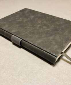 Thick Classic Notebook with Pen Loop - A5 College Ruled Hardcover Writing Notebook with Pocket + Page Dividers Gifts, Banded, Large, 180 Pages, 8.4 x 5.7 in Gray 41 71dNE6Qx7DL