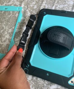 SEYMAC Stock iPad 6th/5th Generation Case with Screen Protector, 360 Rotating Stand, Drop-Proof Protection, Compatible with iPad 6th/5th/Air 2/Pro 9.7 in SkyBlue+Black 37 71dNiIUAfkL