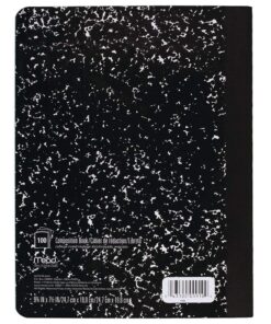 Mead Composition, Wide Ruled Comp Book, Writing Journal Notebook with Lined Paper, Home School Supplies for College Students & K-12, 9-3/4" x 7-1/2", 100 Sheets, Black Marble (09910) Pack of 1 9 71dP2JLcg8L