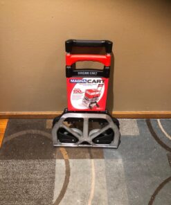 Magna Cart Personal 150 Pound Capacity Aluminum Folding Hand Truck with Telescopic Handle and Foldable Wheels for Industrial, Black and Red Black/Red 63 71dPmpin8SL