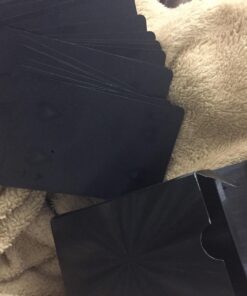 EMFK 54pcs/Pack Fashion Gold Foil Poker Novelty Collection Waterproof PVC Plastic Color:Black 28 71dPsK7shL