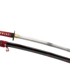 Handmade Sword 1045 Carbon Steel Full Tang, Sharp, Wooden Scabbard Sword - Warrior Red Tsuka 10 71dRR2Ji94L