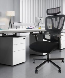 Alternative view of CLATINA Ergonomic Office Chair with Double Backrest Lumbar Support and Adjustable Height Mesh High Back Thick Cushion for Office Home 1 Pack Black-style 3