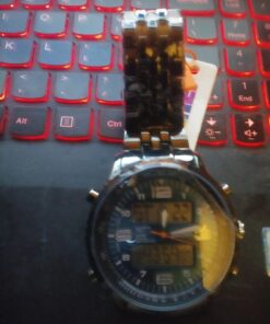 VIGOROSO Men's LED Analog Digital Date Week Sports Outdoor Steel Blue Dial Watch Black&Blue 34 71dRYSYiL 3