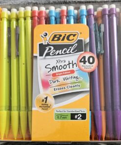 BIC Xtra-Smooth Mechanical Pencils with Erasers (MPCE40-BLK), Bright Edition Medium Point (0.7mm), 40-Count Pack, Bulk Mechanical Pencils for School or Office Supplies, Gifts for Students Xtra-Smooth Bright Edition 39 71dRghCf6L