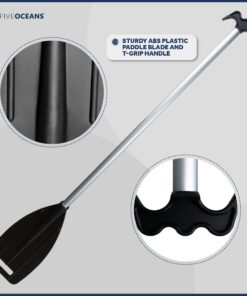 Five Oceans Canoe Paddle, Canoe Paddles and Boat Hook, Black, 4-Feet Long, Anodized Aluminum Shaft, Reinforced ABS Plastic Blade & Hook, Lightweight - FO1876 11 71dSGe17SvL