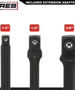 Alternative view of ARES 70001-6-Inch Impact Grade Socket Adapter Set - Turns Power Drill into High Speed Nut Driver - 1/4-Inch, 3/8-Inch, and 1/2-Inch Drive 6 Inch