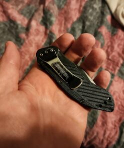 Kershaw Clash Black Serrated Pocketknife, 3" 8Cr13MoV Steel Drop Point Blade, Assisted One-Handed Flipper Opening, Folding Utility EDC 48 71dU9am8IaL