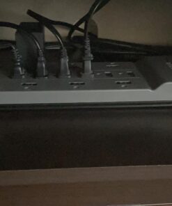 Belkin Power Strip Surge Protector - 12 AC Multiple Outlets & 8 ft Long Flat Plug Heavy Duty Extension Cord for Home, Office, Travel, Computer Desktop, Laptop & Phone Charging Brick (3,940 Joules) 12 Outlet Strip + Cable & Phone protection 49 71dUhp8n6TL