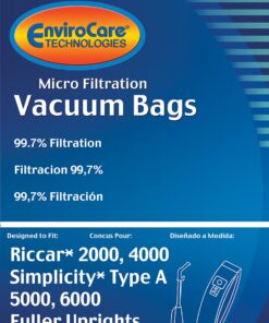 Alternative view of Envirocare Replacement Micro Filtration Vacuum Cleaner Bags made to fit Riccar 2000, 4000 and Vibrance Series. Simplicity 5000, 6000 and Symmetry Type A 12 pack Pack of 12
