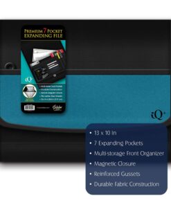 iQ Plus Premium 7 Pocket Fabric Expanding Folder, 13 x 10 Inches, Color Will Vary (34107) 10 71dVwFizk5L