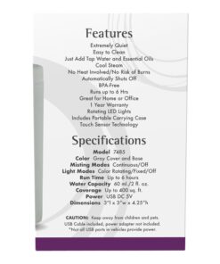 Alternative view of NOW Essential Oils, Portable USB Ultrasonic Aromatherapy Oil Diffuser, Extremely Quiet and Heat Free, Travel Friendly Diffuser