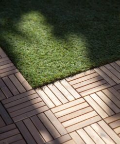 GOLDEN MOON Turf Grass, Artificial Grass, Tile Interlocking and Self-Draining Mat for Patio, Indoor Outdoor, 1x1 ft, 1.5 in Pile Height, 9 Pack 9 Tiles(9 sq ft) 37 71dXhhmXSCL