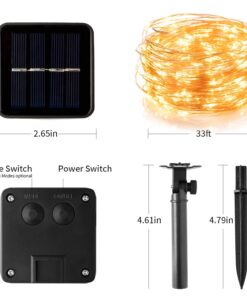 2 Pack 100 LED 8 Modes Copper Wire Waterproof Solar Fairy String Lights,Warm White 2 Pack-100 LED 21 71dYFsyNTRL