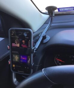 IPOW Upgraded Truck Phone Mount Holder Universal 11 Inches Long Arm Windshield Dashboard Car Mount Cradle with Adjustable X Clamp&Ultra Dashboard Base for Smartphones 20 71dYenSOH9L