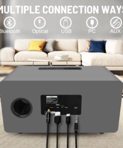 RHM K222 Karaoke Machine, with 2 Wireless Microphones & 5 Sound Modes, Support Optical/Bluetooth/AUX/USB/PC, Wooden Bluetooth Speaker for TV/Home/Meeting/Karaoke/Party, Gift for Music & Karaoke Lovers Gray 15 71dZ4Oa3i1L