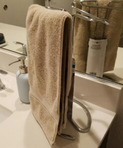 iDesign Metal Hand Towel Rack, The Axis Collection – Holds 2 Hand Towels, 7.75” x 6.25” x 13.5”, Chrome 33 71dZ79GjsTL