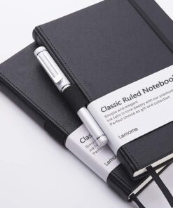 Ruled Notebook/Journal - Lined Journal for Writing, 5.75'' x 8.4'' Notebook Journal, 146 pages Faux Leather Notebook with Thick Paper, Waterproof Hardcover, Elastic Closure black 30 71dZAiEWJtL