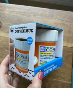 BigMouth Inc. Prescription Coffee Mug - Large Funny Prescription Coffee Cup - Unique Pharmacy Gifts - Hilarious Novelty and Gag Gifts for Doctor - Dishwasher-Safe Ceramic Pill Bottle Coffee Cup - 12oz White 33 71daJZhi58L