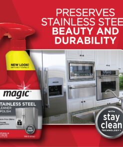 Magic Stainless Steel Cleaner & Polish Trigger Spray - Protects Appliances From Fingerprints and Leaves a Streak-free Shine - 14 fl. Oz. 14 Fl Oz (Pack of 1) 15 71dbLgZiEDL