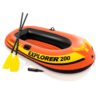 INTEX Explorer Inflatable Boat Series: Dual Air Chambers – Welded Oar Locks – Grab Handles – Bow Rope – Sporty Design Explorer 200 Set 53 71dbxZ9b7L