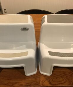 Dual Height 2 Step Stool for Kids | Slip Resistant Soft Grip Toddler's Stool for Potty Training and Use in The Bathroom or Kitchen | BPA Free for Comfort and Safety (1 Pack, Grey) 1 Count (Pack of 1) Gray 32 71dc6Wm6eGL