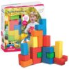 Edushape Sensory Puzzle Blocks - Set of 18 Colorful Textured Interlocking Construction Stacking Blocks - Baby Blocks for Sensory Play and Child Development - Baby Building Blocks for Toddlers 1-3