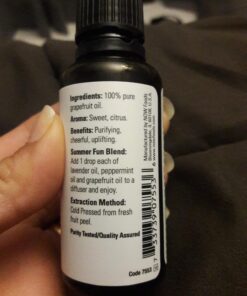 NOW Essential Oils, Grapefruit Oil, Sweet Citrus Aromatherapy Scent, Cold Pressed, 100% Pure, Vegan, Child Resistant Cap, 1-Ounce 1 Fl Oz (Pack of 1) 46 71dcmkOsZNL