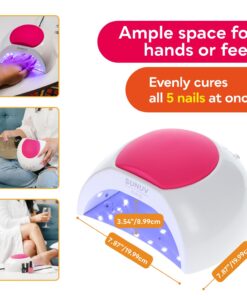 SUNUV SUN2C 48W UV Light for Nails, UV LED Nail Lamp with 4 Timer Settings, User-Friendly LED Nail Light Compatible with All Gel Types, Quick Drying Nail Dryer Pink 25 71ddLwFFHL