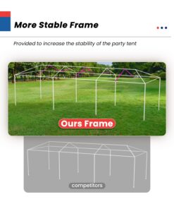 10x30 Party Tent Wedding Patio Gazebo Outdoor Carport Canopy Shade with Side 8 Removable Walls 10'x30' Party Tent 29 71deV Fnm0L