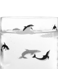 ELITEA Glass Mug with Handle Clear Cute Coffee Mugs Tea Cup with Dolphin Print 16.3oz 16.3oz Dolphin 14 71dgByfWapL