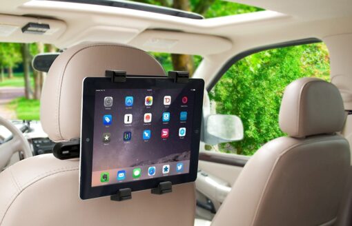 Okra 360° Degree Adjustable Rotating Headrest Car Seat Mount Holder for iPad, Samsung Galaxy,Motorola Xoom, and All Tablets Up to -10.1"