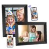 Digital Picture Frame, PULLOON 10.1 Inch WiFi Digital Photo Frame with HD Touch Screen, Auto-Rotate, Wall Mountable, Built-in 32GB Storage, Easy Setup to Share Photo and Video Instantly via App-2 PCS 10" Wifi 2 pcs