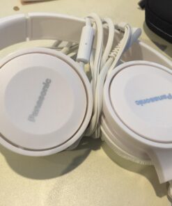 Panasonic On Ear Stereo Headphones RP-HF100M-W with Integrated Mic and Controller, Travel-Fold Design, Matte Finish, White One size 15 71dhrl09edL