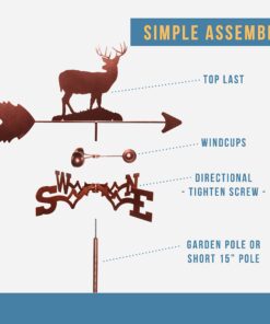SWEN Products Deer Buck Weathervane (Roof Mount Included) Roof Mount 9 71di BBk6 L