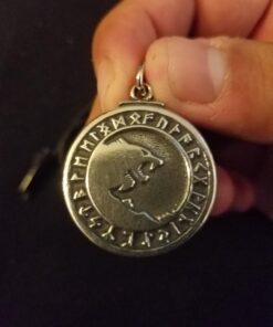 Pewter Odin's Wolves Norse Rune Wolf Pendant 11 71di1StH3bL
