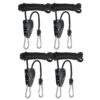 iPower GLROPEMG4X2 2-Pair 1/4 Inch 8-Feet Long Heavy Duty LROPEMG4X2 Adjustable Rope Clip Hanger (300lbs Weight Capacity) Reinforced Metal Internal Gears
