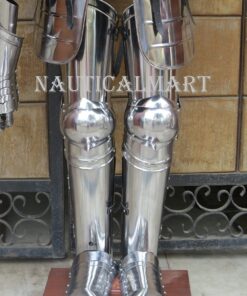NauticalMart Knight Suit of Armor 15th Century Combat Full Body Armor Suit IOTC Armoury Silver 7 71diwM4TWDL