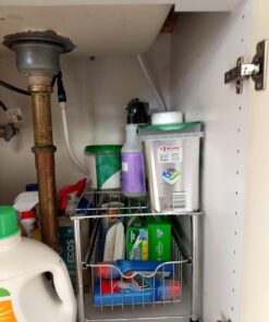 DecoBros Stackable Under Sink Cabinet Sliding Basket Organizer Drawer,Chrome Chrome 42 71dj5C7Jc6L