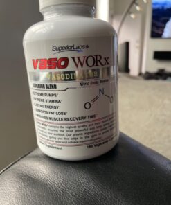 Superior Labs – VASOWORx® – Nitric Oxide Supplement – Extra Strength - 1,600 mg, 180 Vegetable Capsules – 7 Powerful Ingredients – Increased Energy, Stamina, & Circulatory Support 24 71djIPORakL