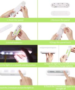 OXYLED Tap Closet Lights, One Touch Light, Stick-on Anywhere 4-Led Touch Tap Light, Cordless Touch Sensor LED Night Light, Battery Operated Stair Safe Lights, 140° Rotation 1 Pack 27 71dl41TpKCL