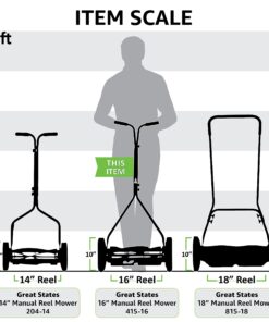 Great States 415-16 16-Inch Reel Mower Standard Full Feature Lawn Mower with T-Style Handle and Heat Treated Blades 16-Inch, 5-Blade Reel Only 30 71dl85LJMsS