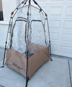 Sports Tent, MioTsukus Instant Weather Proof Pod, Pop Up Bubble Clear View Tent, All Weather Shelter with Extra Top Cover for Soccer, Football, and Other Outdoor Events- 1~4 People 40"l X 46"w X 65"h (1~2 Person) 57 71dlHaIyw8L